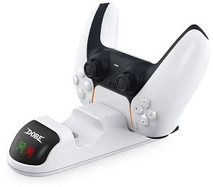 Зарядная станция Dobe TP5-0506 для 2-х геймпадов PS5 (Белый)