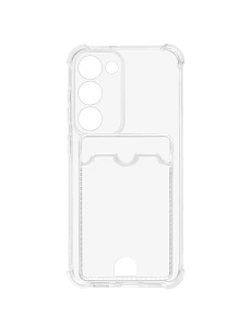 Чехол силиконовый с картхолдером для Samsung S23 Plus (Прозрачный)