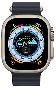 Умные часы Apple Watch Ultra 49 мм Titanium Case with Ocean Band (49mm, Чёрный, One size)