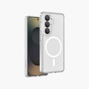 Чехол силиконовый MagSafe на Смартфон Samsung Galaxy S26 (Прозрачный)