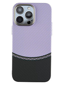 Чехол карбоновый LuxoLife для iPhone 15 Pro Max (Лаванда)