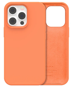 Чехол силиконовый матовый PULOKA для iPhone 15 Pro Max (Оранжевый)