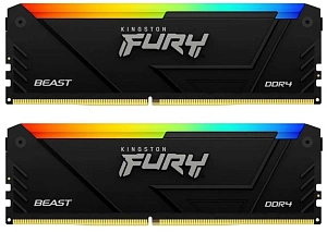 Оперативная память Kingston Fury Beast RGB DIMM 2х8 ГБ DDR4 PC28800 (KF436C17BB2AK2/16) (16 ГБ, Черный, 3600 Мгц)