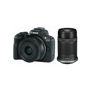 Беззеркальный фотоаппарат Canon EOS R50 kit RF-S 18-45mm IS STM + RF-S 55-210mm (Черный)