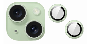 Защитная линза на камеры iPhone 15/15 Plus (Зеленый)