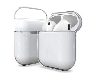 Чехол силиконовый прозрачный для Airpods 2 (Прозрачный)