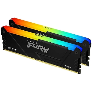 Оперативная память Kingston Fury Beast RGB DIMM 2х8 ГБ DDR4 PC28800 (KF436C17BB2AK2/16) (16 ГБ, Черный, 3600 Мгц)