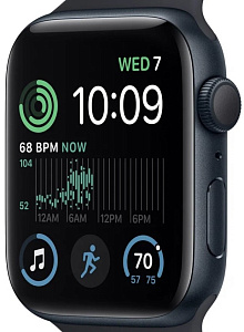 Умные часы Apple Watch SE Gen 2 44мм (2022) (44mm, Чёрный S/M, S/M)